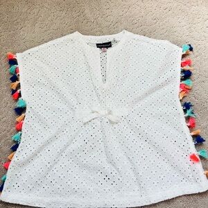 Andy & Evan White Eyelet Girls' swimsuit cover up